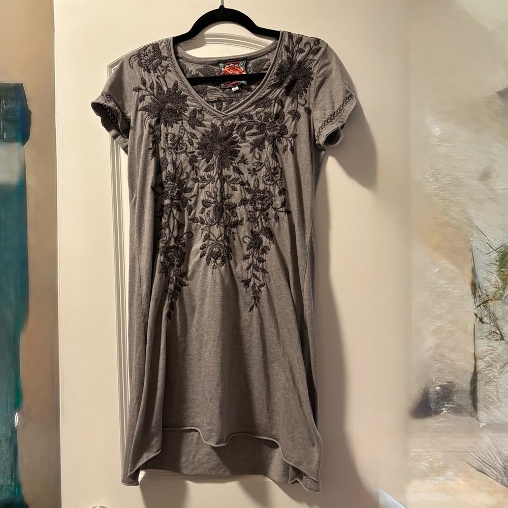 Johnny Was Charcoal Embroidered Tunic